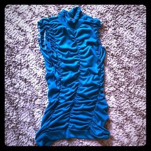 Turquoise ruffle tank top